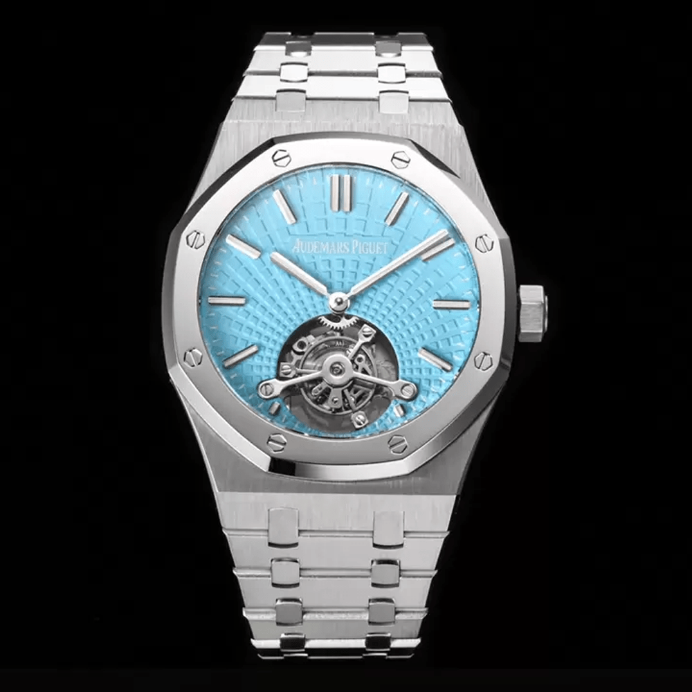 R8 공장 오데마피게 로얄오크 투르비옹 엑스트라씬 티파니 다이얼 SS 브레이슬릿 41mm 26530