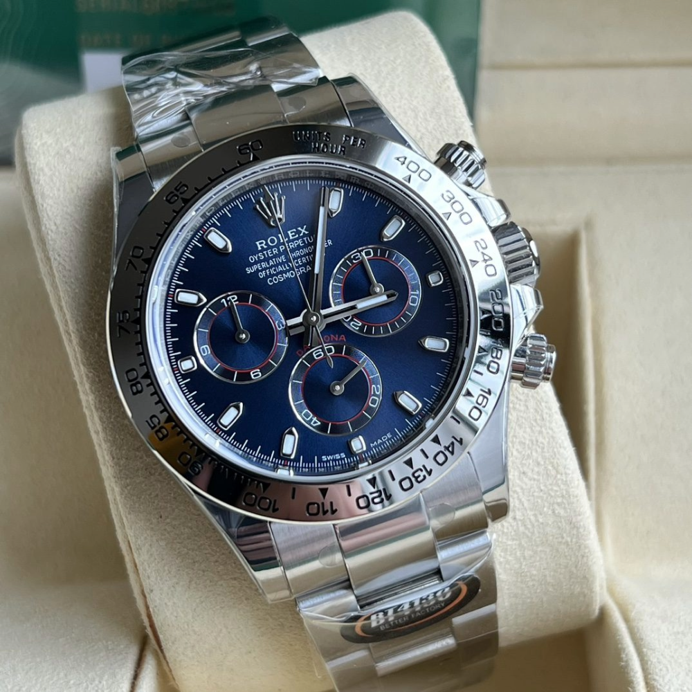 롤렉스 데이토나 크로노그래프 청판 다이얼 바인덱스 SS 브레이슬릿 40mm 116506