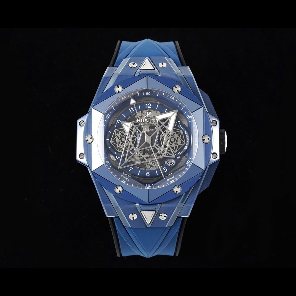 위블로 빅뱅 Sang Bleu II 세라믹 블루 러버 스트랩 45mm 418.EX.5107.RX.MXM21
