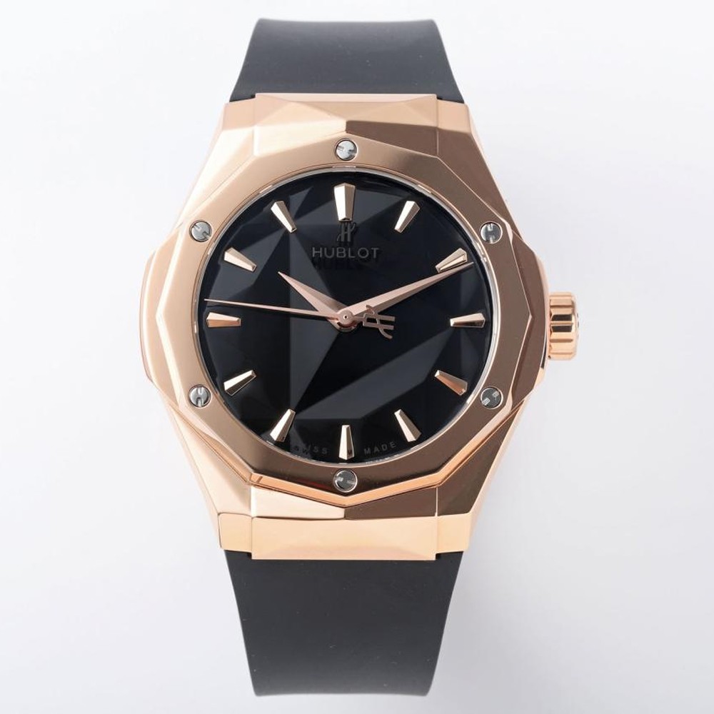 위블로 클래식 퓨전 올린스키 블랙 다이얼 로즈골드 블랙 러버밴드 40mm 550.OS.1800.RX.ORL19