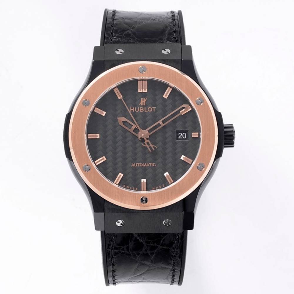 위블로 클래식 퓨전 카본 파이버 다이얼 티타늄 세라믹 RG 금통 가죽 스트랩 42mm 542.CO.1780.RX
