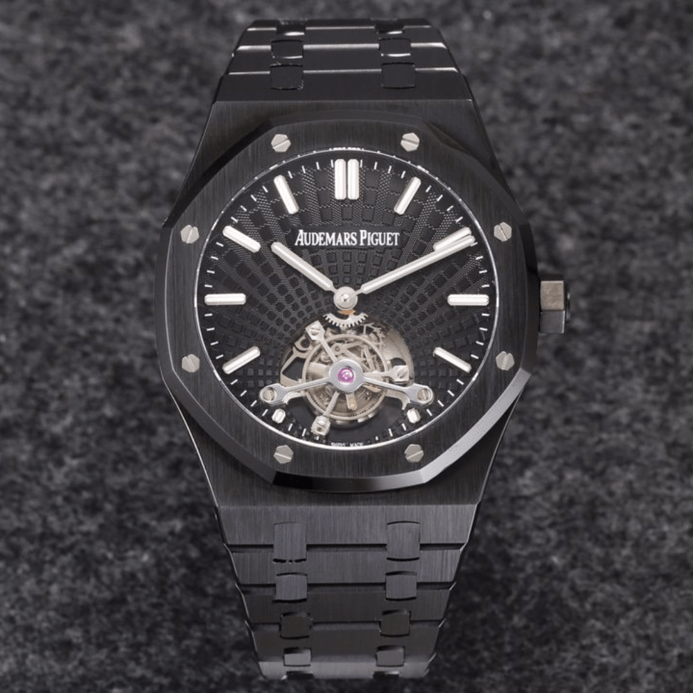 오데마피게 로얄오크 투르비옹 엑스트라씬 블랙 다이얼 올블랙 SS 브레이슬릿 V3 41mm 26522CE