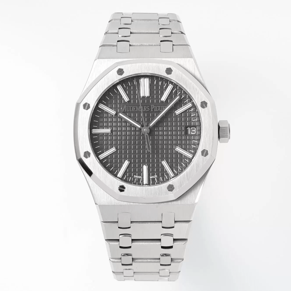 오데마피게 로얄오크 50주년 한정판 그레이 텍스처 다이얼 스틸 SS 브레이슬릿 41mm 15510ST
