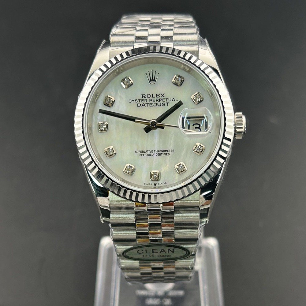 롤렉스 데이저스트 화이트 MOP 다이얼 10P다이아 쥬빌레 36mm 126234