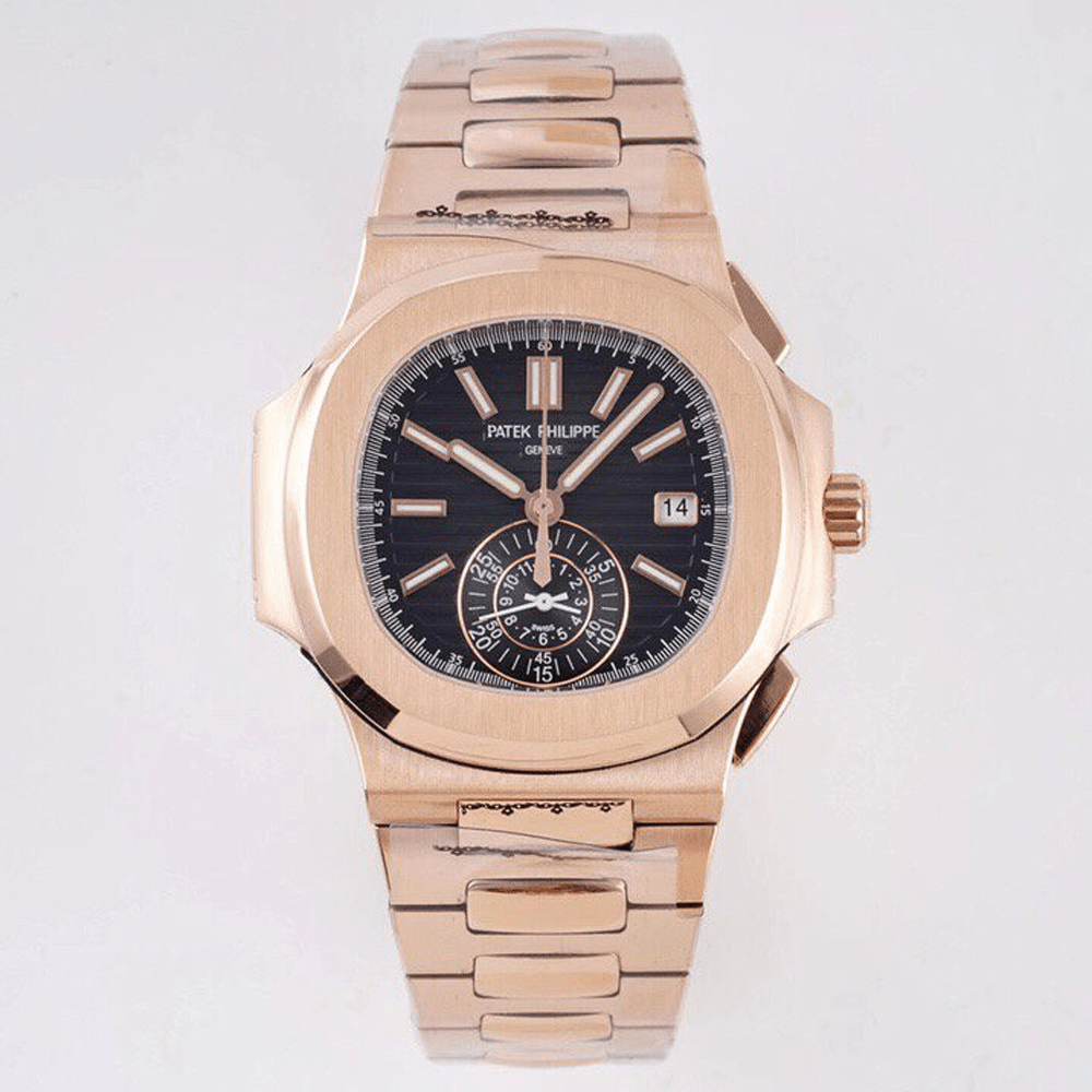 파텍필립 노틸러스 트래블타임 검판 다이얼 로즈골드 금통 40mm 5980