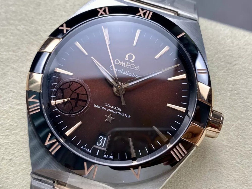 오메가 컨스텔레이션 41mm 브라운 다이얼, SS 브레이슬릿
